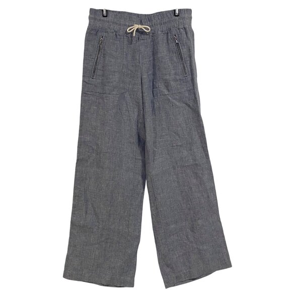 Athleta Cabo Linen Wide‎ Leg Chambray Pant Size 0 - Picture 1 of 8